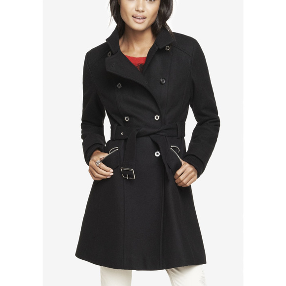 Express Jackets & Blazers - Express Wool Blend Fit and Flare Coat
